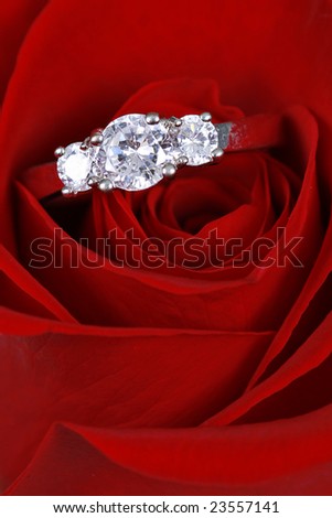 stock photo Wedding Ring in Rose Will you marry me