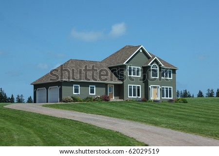  Modern House on Large Modern Style Residential Home With Very Large Front Yard  Stock
