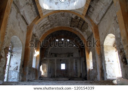 Inside old greek church in Kaplica, North Cyprus