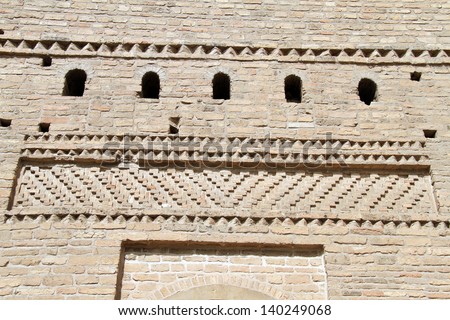 Part of old brick tower in fortress, Shush, Iran
