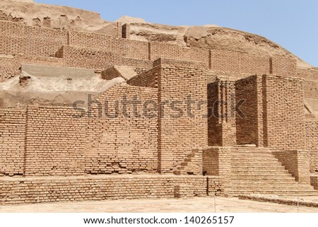 Big brick Choqa Zanbil ziggurat near Shush, Iran