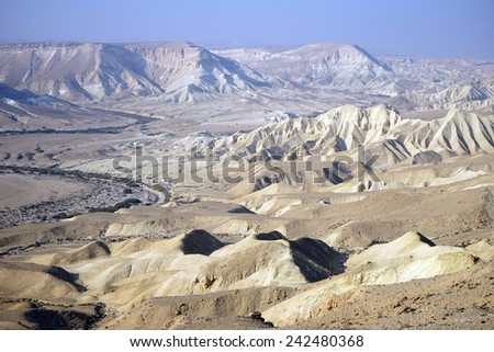 View from mount Hod Akev in nEgev desert, Israel