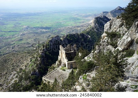 Ruins of Buffavento castle in North Cyprus