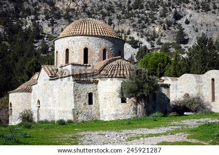 Ruins of old greek chuch near Nicosia, North Cyprus