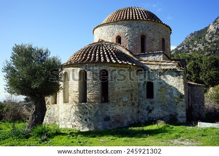 Ruins of old greek orthodox churh near Nicosia, North Cyprus