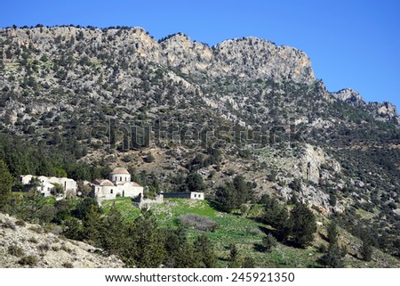 Greek orthodox church on the slope near Lefcosha, North Cyprus