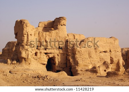 Old building in Jiaohe, Silk road, China