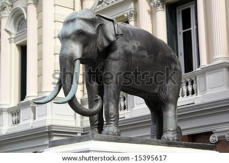 Elephant near entrance of Royal palace in Bangkok, Thailand