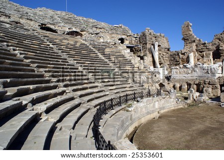 Old theater in Side near Antalya in Turky