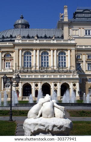 Sculpture and Opera theater in Odessa, Ukraine