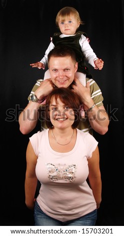 Young adorable family pyramid