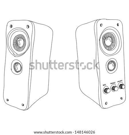 Speaker Sketch, Eps10, Vector - 148146026 : Shutterstock