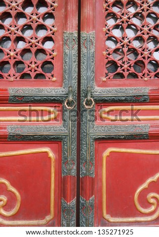 Door decorations in Forbidden city