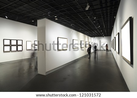 Frames On White Wall In Art Museum