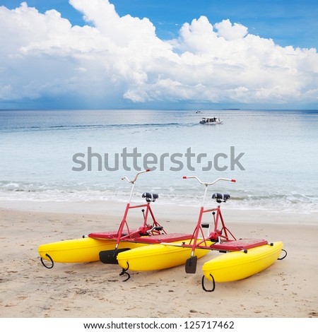 water bikes on beach