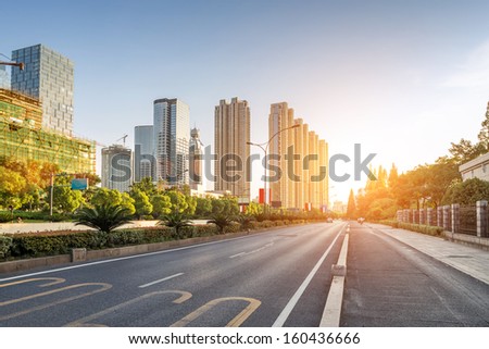 Empty Street In Modern City