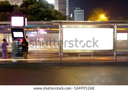 Bus Stop At Night