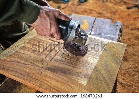 Carpenter at work on job