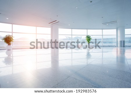 large window into white office