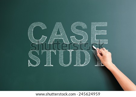 case study written on blackboard