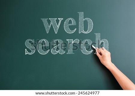 web search written on blackboard