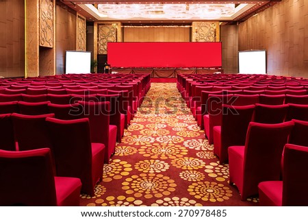 conference hall interior and chairs.