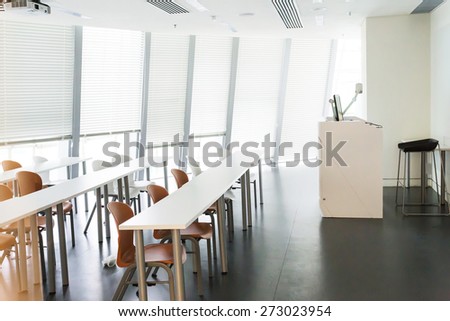 modern classroom interior and furniture