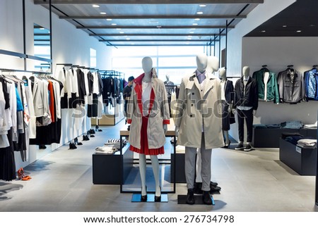 fashion store interior and mannequins