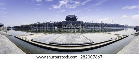 sky and ancient city gate of china