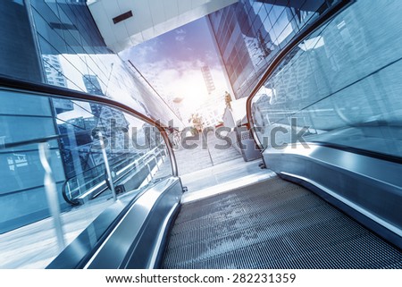 fast escalator and sunbeam