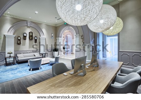 luxury lobby in modern hotel