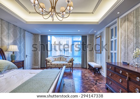 luxury bedroom interior and decoration