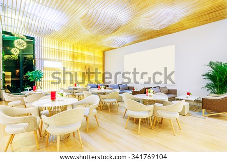 interior of dining room of luxury villa