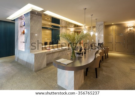 decoration and furniture in modern dining room
