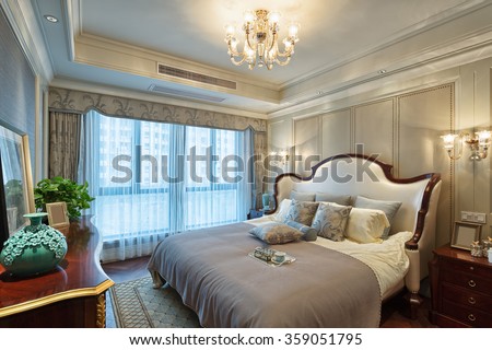 decoration and furniture in modern bedroom