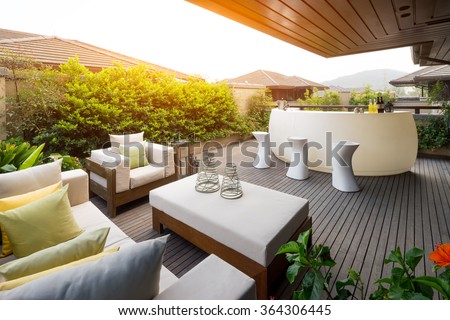 design and furniture in modern patio