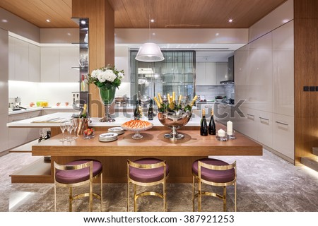 decoraton and furniture in modern dining room