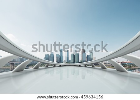 cityscape and skyline of chongqing in cloud sky on view from abstract window