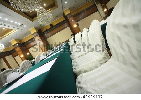 row seat in conference room interior