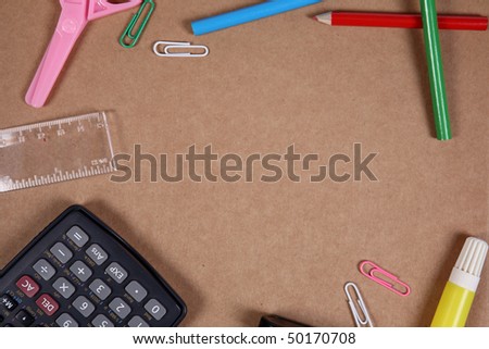 close up office tools on cork board