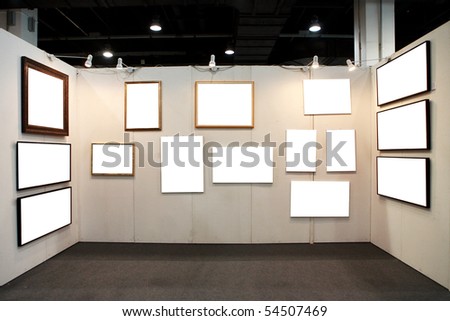 empty frames in a room against a white wall