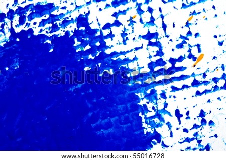 picture with a blue paint on a white background