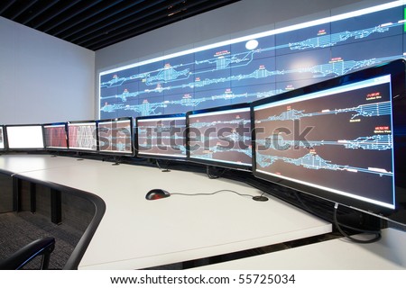 Modern electronic technology inside the control room