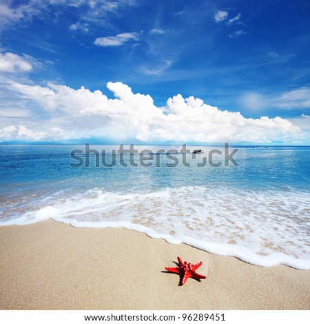 landscape of tropical island beach with perfect sky landscape of tropical island beach with perfect sky