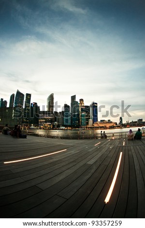Singapore skyline and river