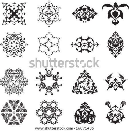 Logo Design Elements on Traditional Ottoman Turkish Islamic Design Elements And Patterns Set