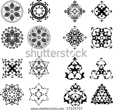 Logo Design Dimensions on Traditional Ottoman Turkish Islamic Design Elements And Patterns Set