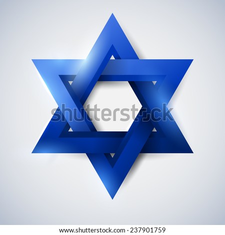 Blue star of David, Magen David, vector religious symbol