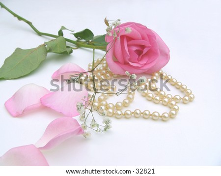 rose with pearls