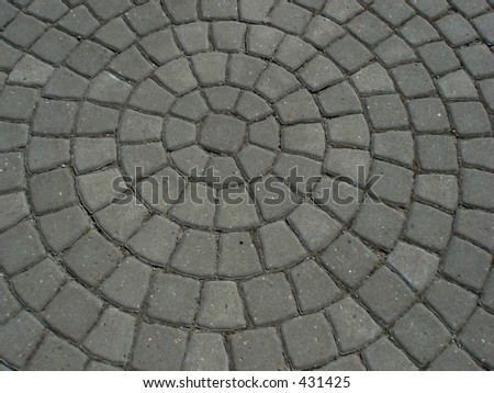 Round pattern on pavement